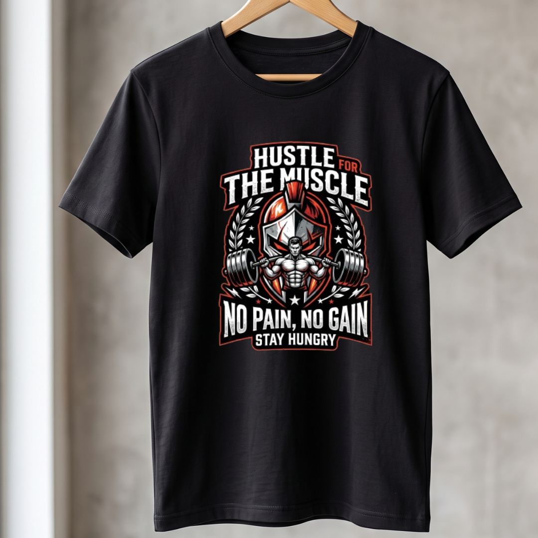 Hustle The Muscle Unisex Crew T-Shirt